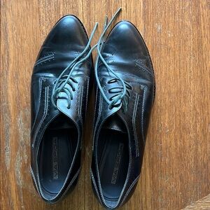 Via Spiga Black Leather Oxford Shoes